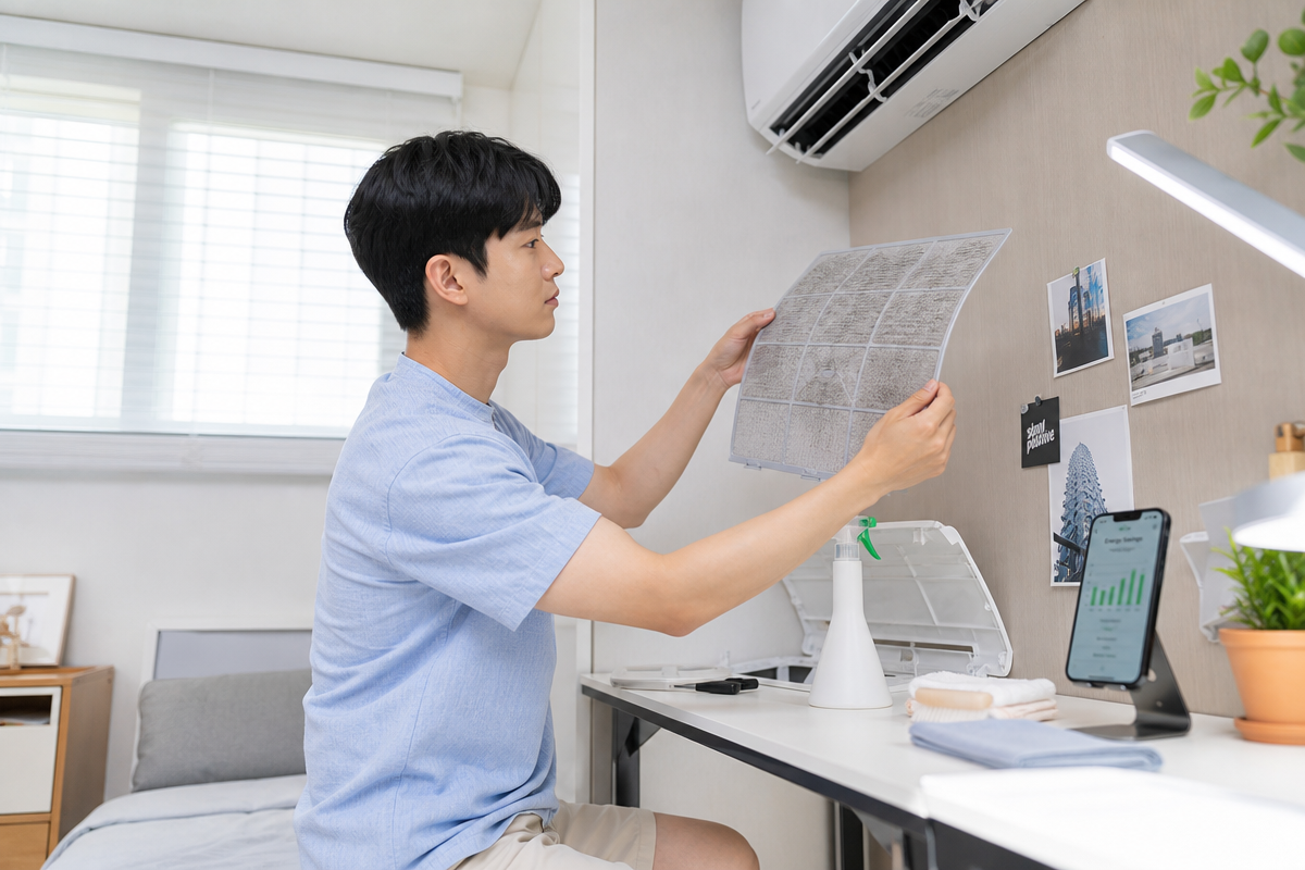 원룸에어컨청소 - 청소 후 냉방 효율 유지와 전기요금 절감 관리법
