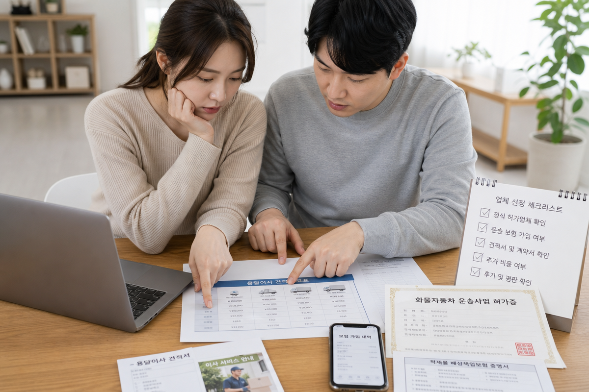 용달이사 - 견적 요청 및 업체 비교 기준