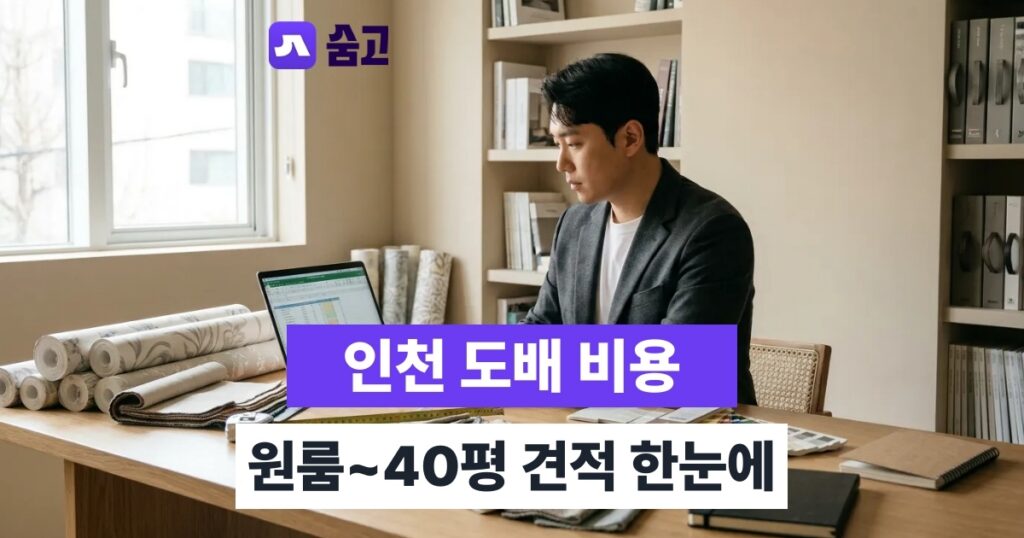 인천도배 비용, 원룸부터 40평까지 자재·추가비 견적 기준