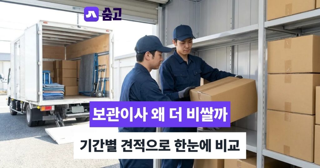 보관이사 짐의 양과 작업 조건에 따라 달라지는 추가 비용 요인