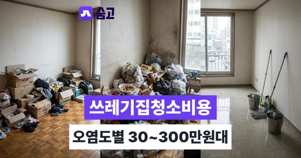 쓰레기집청소비용 소독·탈취 등 추가로 발생하는 청소 비용