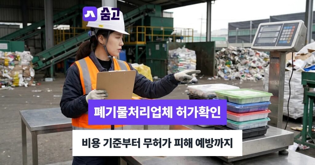 폐기물처리업체 - 폐기물처리업체 허가 확인법과 비용 산정 기준, 무허가 피해 예방까지
