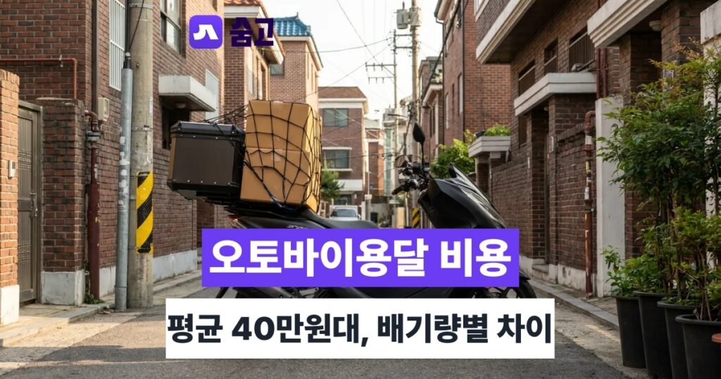 오토바이용달 - 오토바이용달 비용 얼마? 평균 40만원대 배기량별 차이