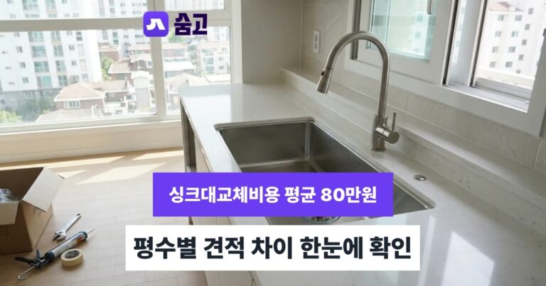 싱크대교체비용 - 싱크대교체비용 평균 80만원, 평수별 견적 차이 확인하기